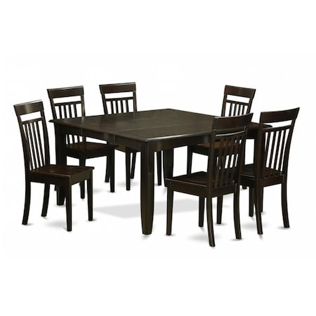 East West Furniture 7 Piece Formal Dining Room Set-Table and 6 Kitchen Chairs PFCA7-CAP-W